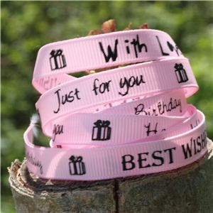 Sentiment Birthday Ribbon - Pearl Pink